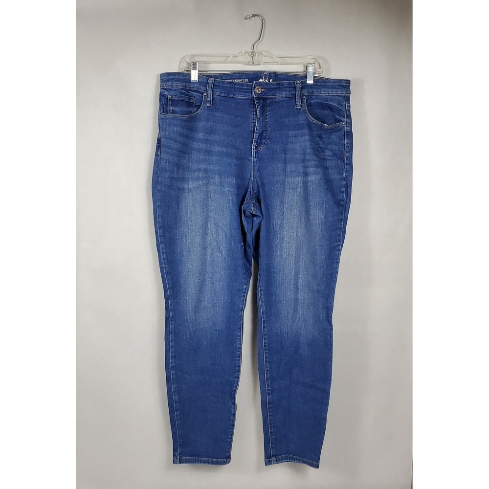 Style & Co‎ Womens Curvy Skinny Leg Jeans Medium Wash Blue Plus Size 18W Stretch